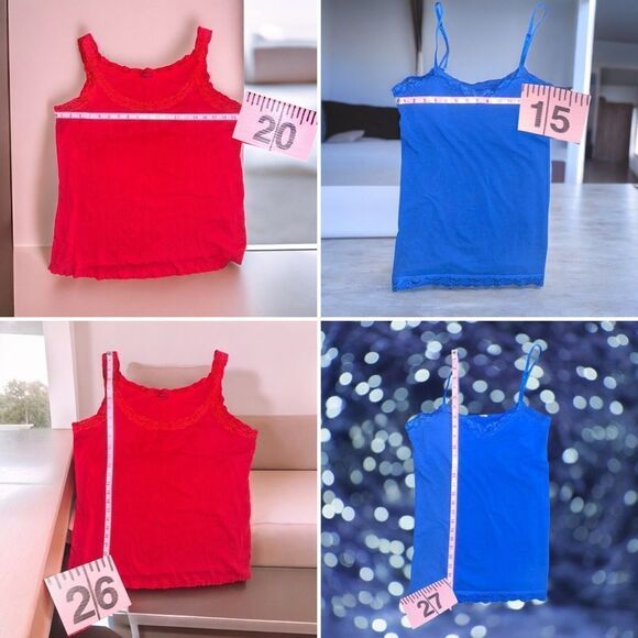 Rehab l 2 XL Lace trimmed Tanks l Royal Blue & Very Red l XXL l VGUC - Picture 6 of 13